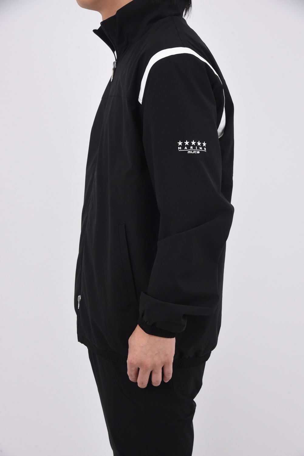 【25AW】 LIP STRETCH ZIP JACKET / ブランドロゴ ジップアップジャケット (ブラック)