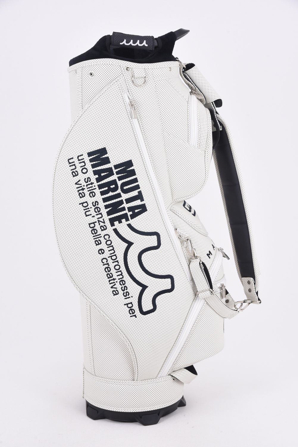 【26SS】【銀行振込・代金引換不可】【返品・交換不可】 CADDY BAG & HEAD COVER / パンチングエシカルレザー カートタイプ キャディバッグ&ヘッドカバーセット (ホワイト)