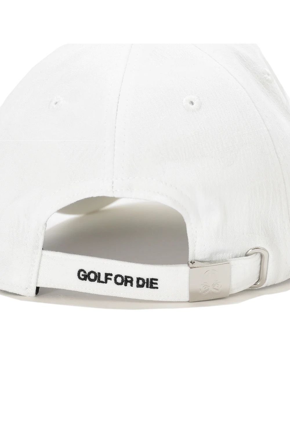 【26SS】 GAUGE CAMO LEATHER TRIM CAP / カモフラージュパターン 異素材切り替え メタルプレート ベースボールキャップ (ホワイト)