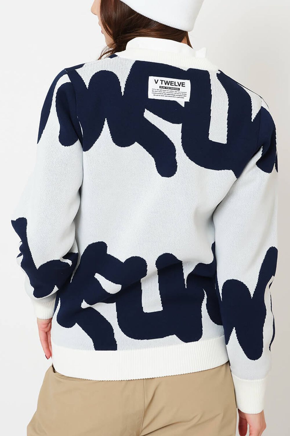 【25AW】【レディース】 GRAFT KNIT / グラフィティロゴ クルーネックニット （ホワイト)