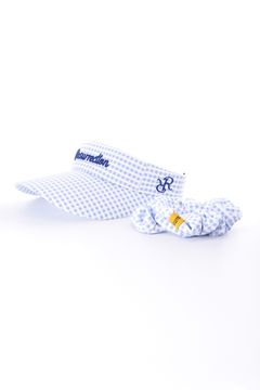 【26SS】【レディース】 WIDE BRIM SUN VISOR / ワイドブリム ギンガムチェック サンバイザー (シュシュ付き) (サックス)