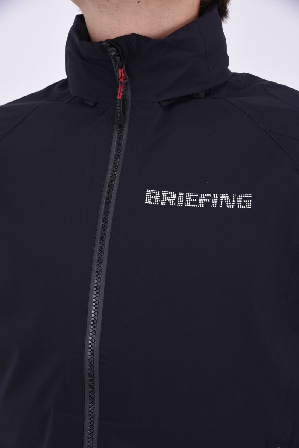 BRIEFING - MENS WATER PROOF FZ JACKET / バックロゴ レイン ジャケット (ブラック) | GOSSIP GOLF