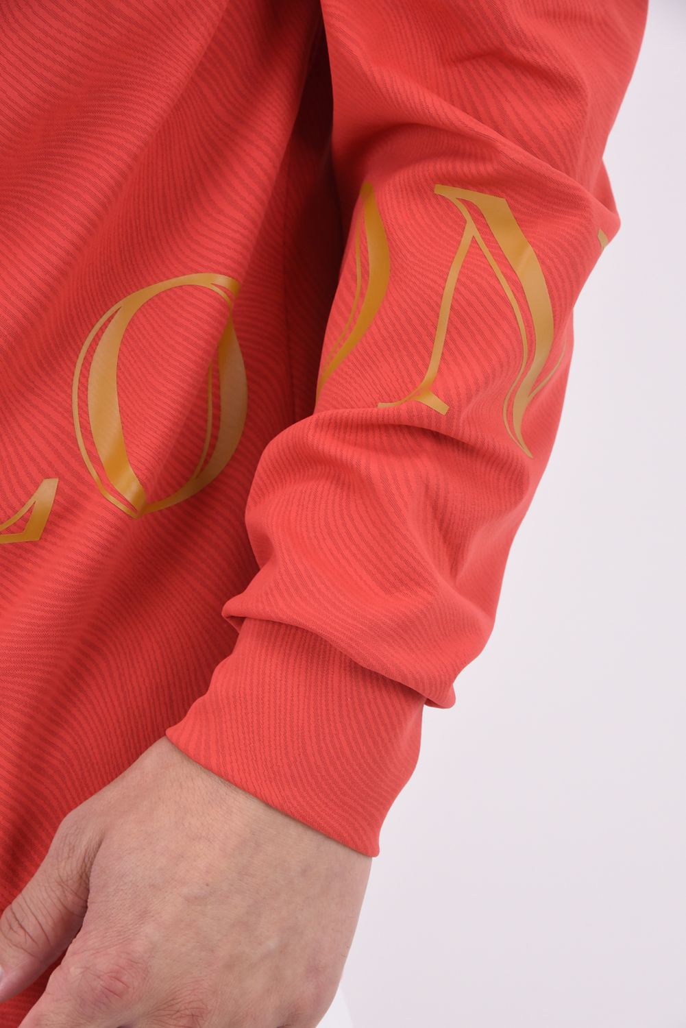 ATLANTIS PERFORMANCE MOCK NECK / モアレパターン ビックロゴ モックネック (レッド)