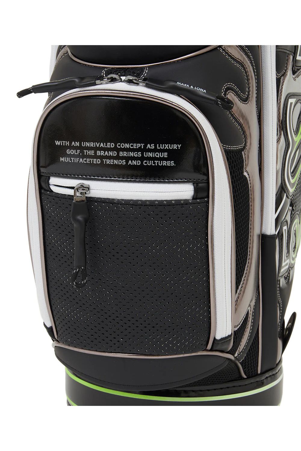 【26SS】【銀行振込・代金引換不可】【返品・交換不可】 NITRO CAMO PANELED CADDIE BAG / メッシュ生地 マルチカラー パッチワーク カートタイプ キャディバッグ (ブラック)