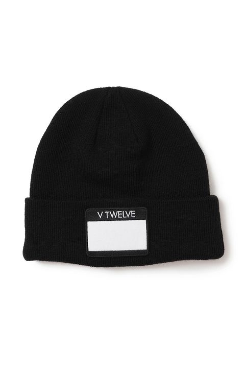 HELLO KNIT CAP / ネームタグワッペン ニットキャップ (ブラック)