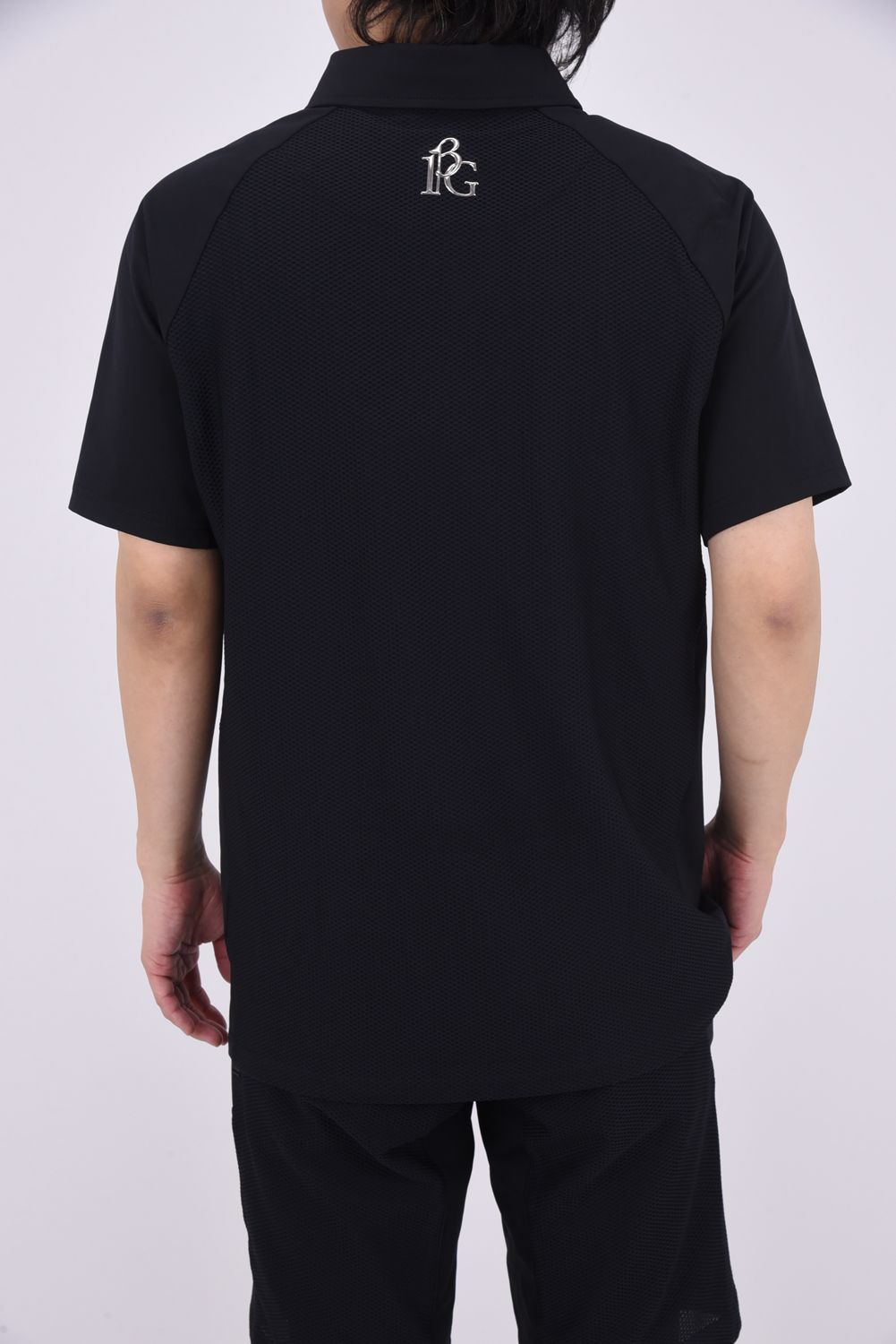 【25SS】 113 GOLF S/S POLO MESH  / ROICA素材 メッシュ ポロシャツ (ブラック)