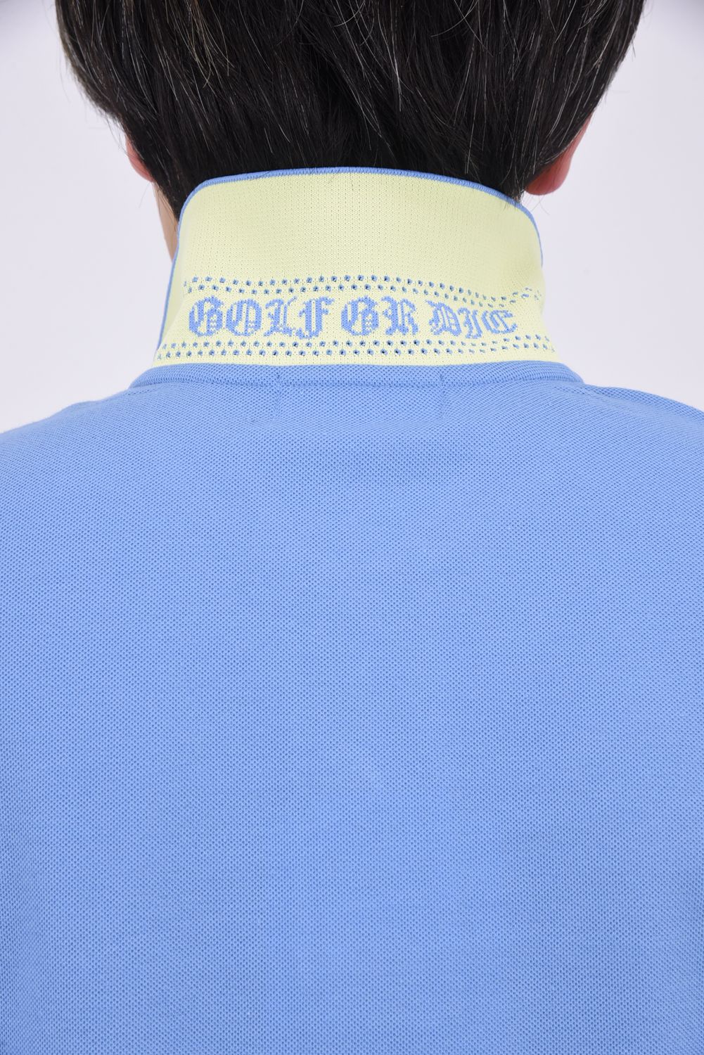 【26SS】 BONES PIQUE POLO / カノコ素材 ジャパンメイド BONEプリント ポロシャツ (サックス)