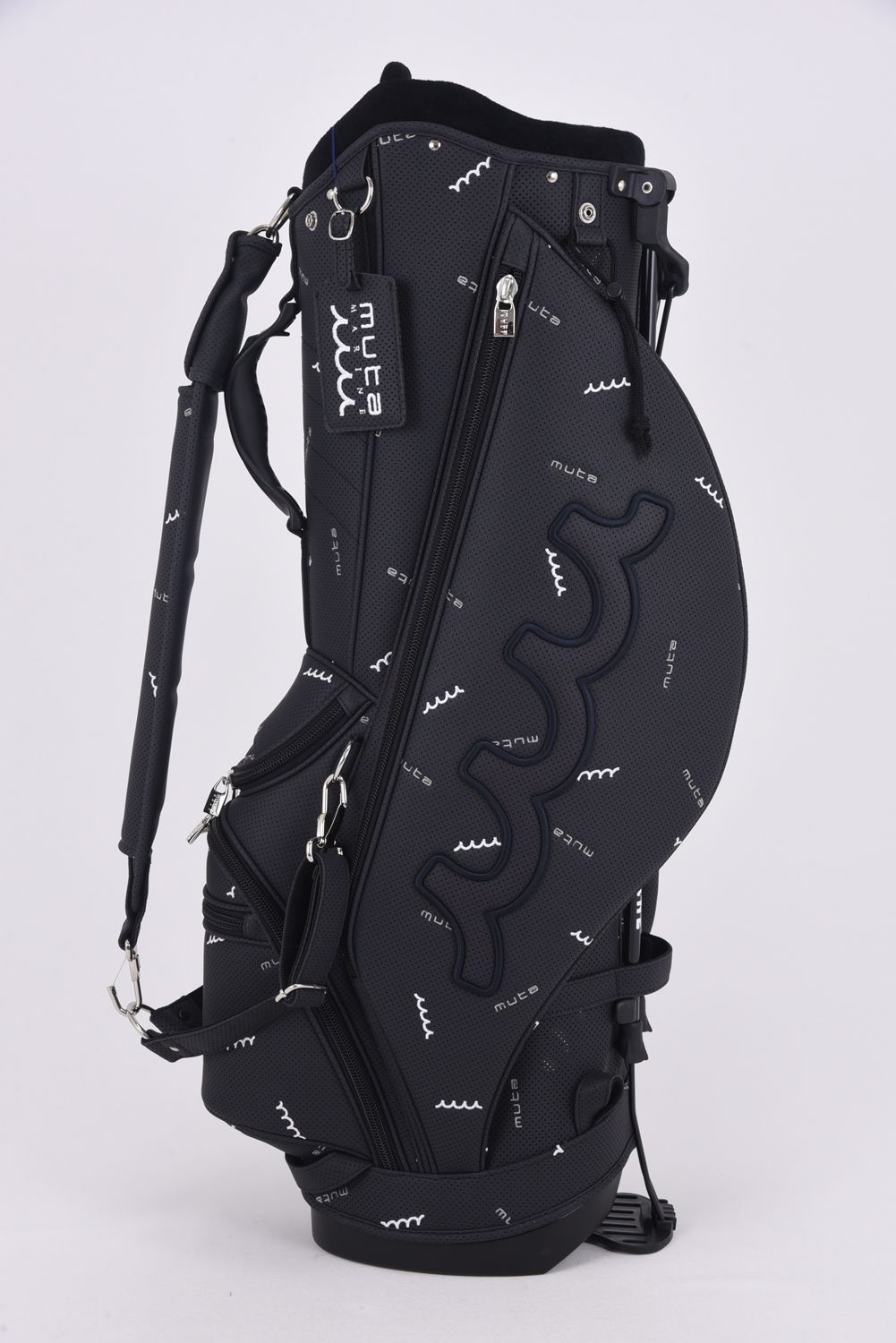 【銀行振込・代金引換不可】【返品・交換不可】 CADDY BAG / パンチング 総柄刺繍 キャディバッグ (ブラック)