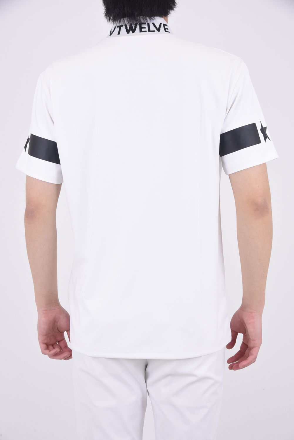 JACQUARD NECK MOCK / アイコンロゴ ジャガード モックネック Tシャツ ホワイト - S