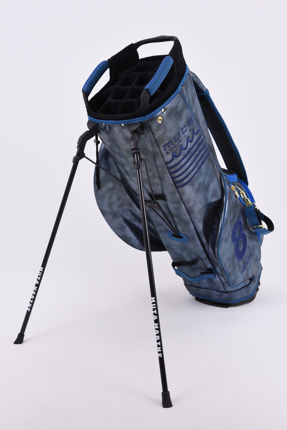 【26AW】 METALLIC CADDY BAG & HEAD COVER / メタリック 14分割 スタンドタイプ キャディバッグ&ヘッドカバーセット (ブルー)