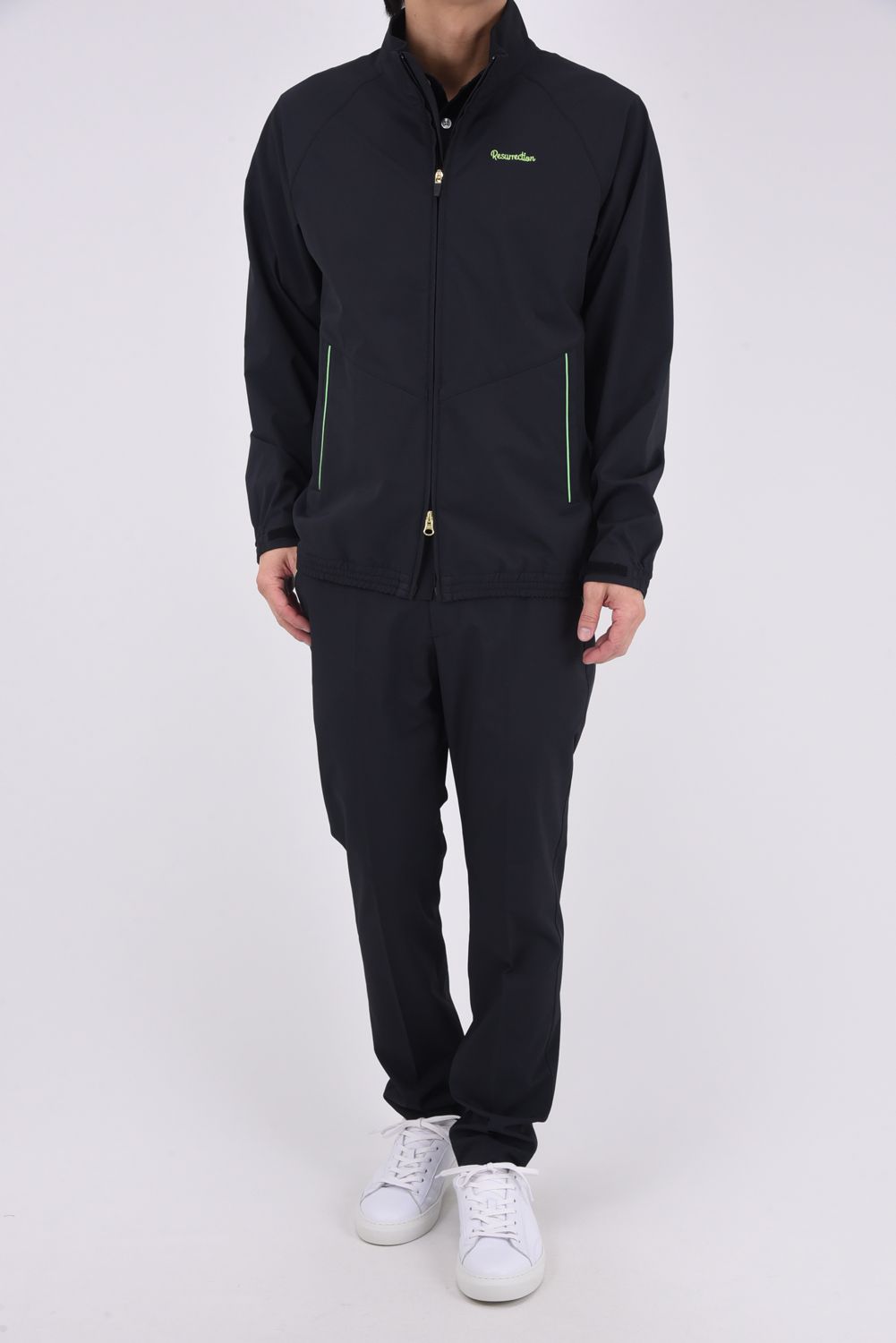 【26SS】 NEON LIGHT OUTERWEAR / ネオンシリーズ ブランドロゴ ジップアップ ライトアウター (ブラック)*