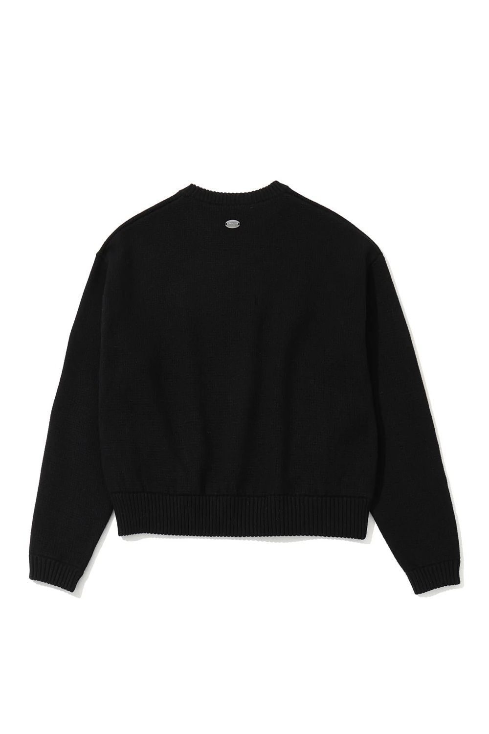 【26AW】【レディース】 ELYSIA KNIT PULLOVER / トライバルハート刺繍＆ブラックレター刺繍入り ニット (ブラック)