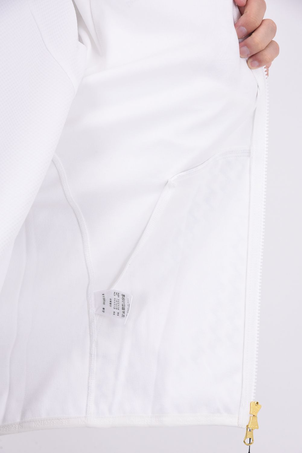 MENS GM JACQUARD ZIP UP HOODIE /  GMジャガード ジップアップ パーカー (ホワイト)