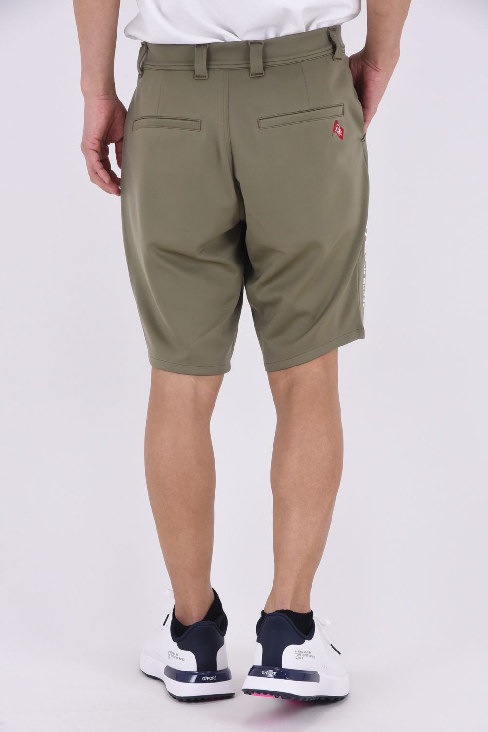 【26SS】 NEOPRENE DOUBLE PANTS / ネオプレーン サイドロゴ ショートパンツ （カーキ）