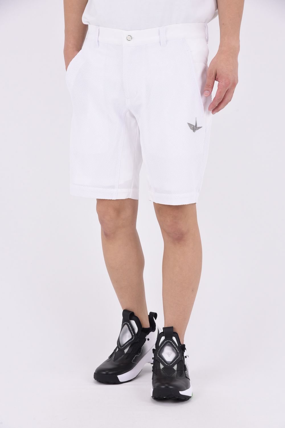 【25SS】 113 GOLF MESH SHORTS / ROICA素材メッシュ ショートパンツ (ホワイト)