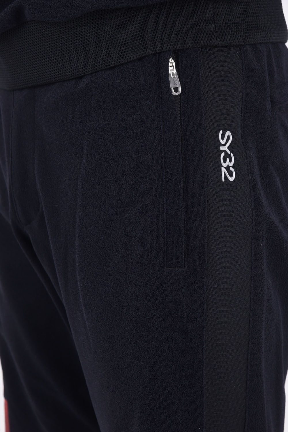 【ABSOLUTE】 CARVICO PANTELLERIA SIDE MESH SHORTS / ロゴ カルビコ ストレッチ ショートパンツ (ブラック)