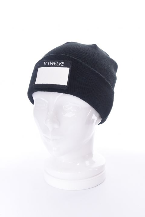 HELLO KNIT CAP / ネームタグワッペン ニットキャップ (ブラック)