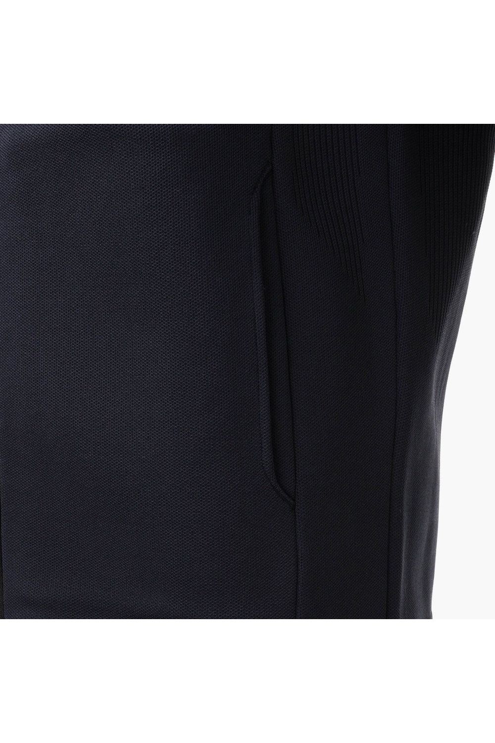 【26AW】 MEN'S DOUBLE JQ KNIT PARKA / バックロゴ ジップアップ ニットパーカー (ネイビー)