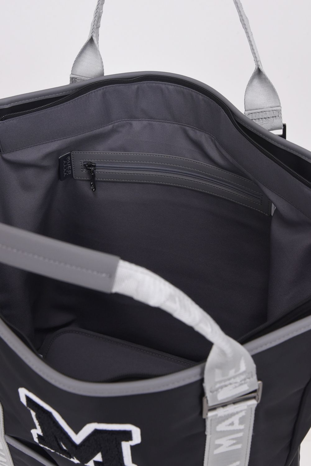 BIG TOTE BAG / ナイロン ビッグロゴ BIGトートバッグ (ショルダーストラップ付き) (ブラック)