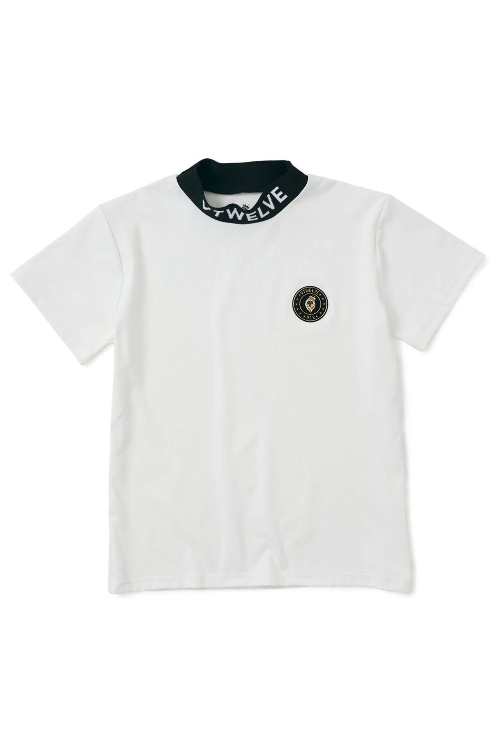 【24SS】 【レディース】 JAQUARD NECK MOCK / ジャカード モックネックTシャツ ホワイト - 0