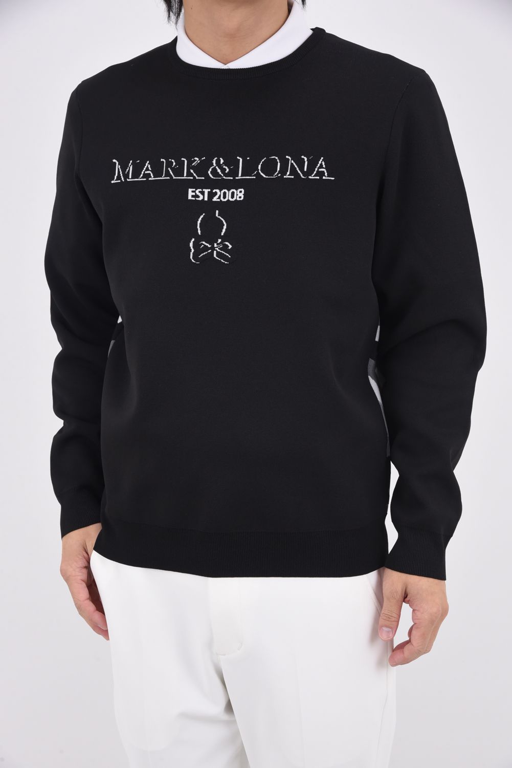 【26SS】 GAUGE BACK PANEL CAMOUFLAGE CREW / オリジナルカモジャカード ブランドロゴ クルーネックニット (ブラック)