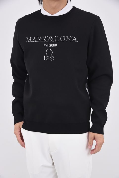 【26SS】 GAUGE BACK PANEL CAMOUFLAGE CREW / オリジナルカモジャカード ブランドロゴ クルーネックニット (ブラック)