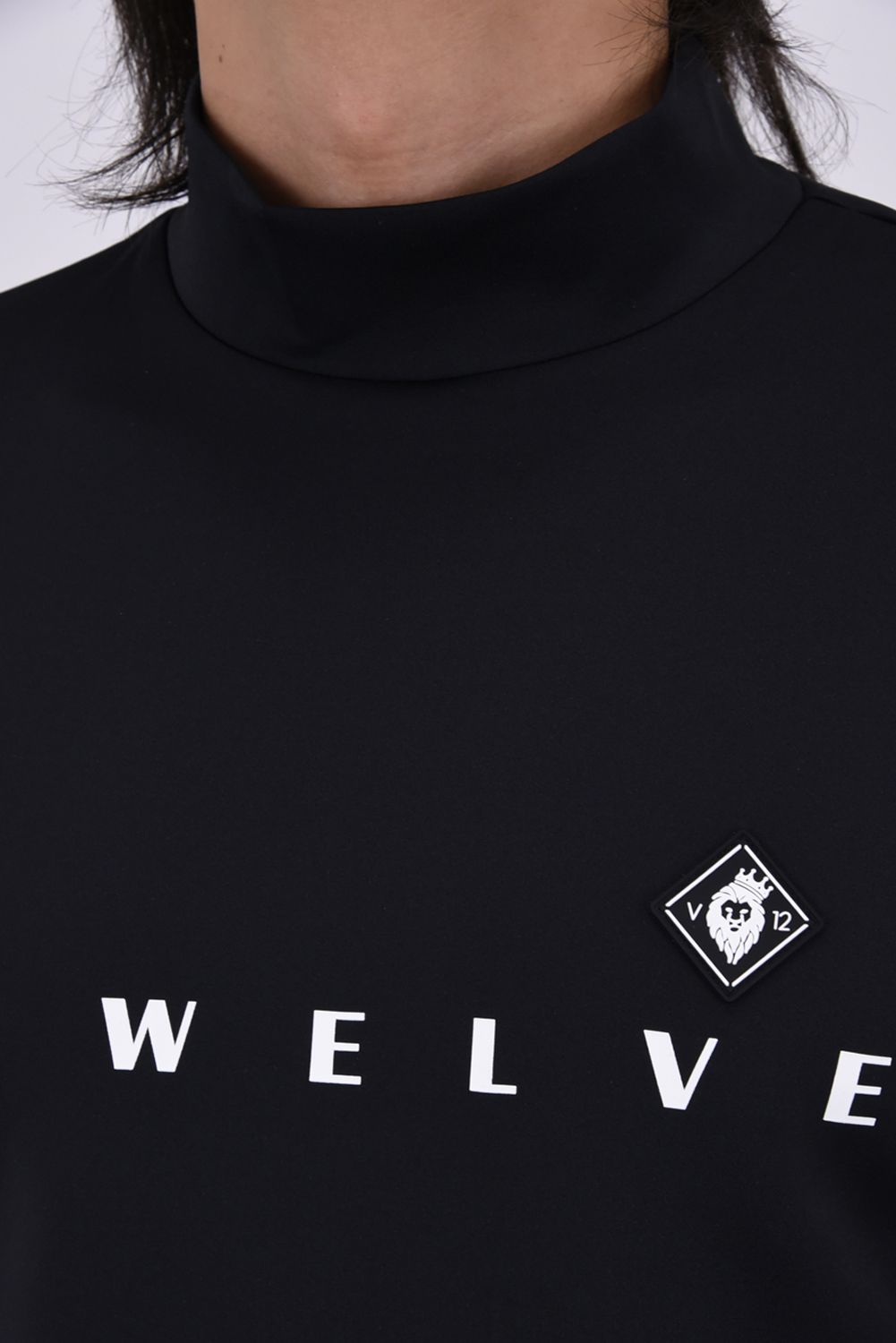 【26AW】 OHSL MOCK / モノトーン バイカラー 長袖モックネックTシャツ (ブラック)