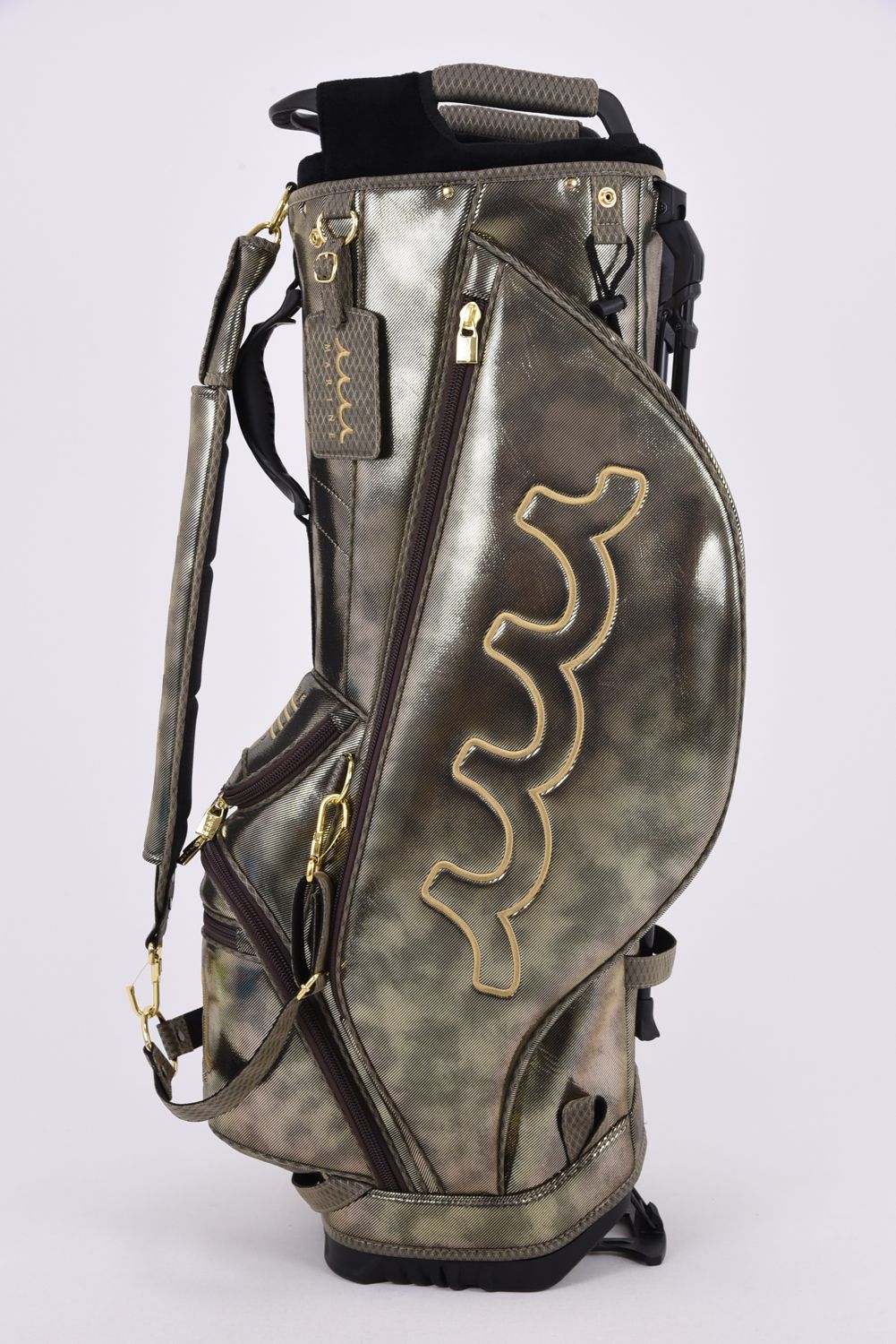 【26AW】 METALLIC CADDY BAG & HEAD COVER / メタリック 14分割 スタンドタイプ キャディバッグ&ヘッドカバーセット (ゴールド)