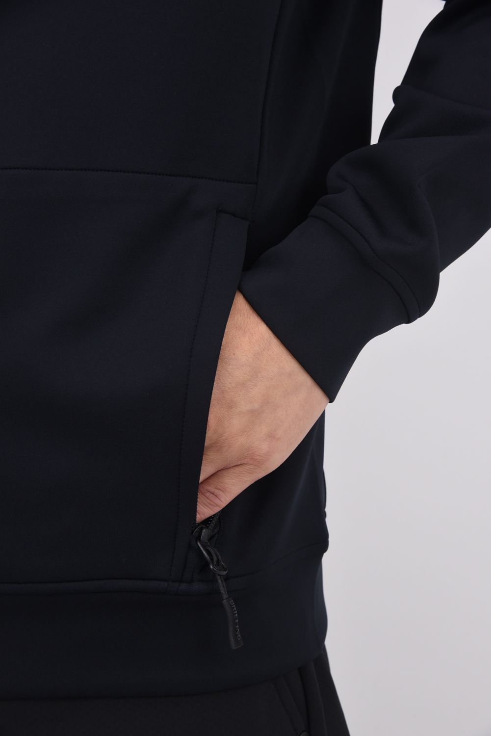 【25AW】 MEN'S 3D LOGO BLOUSON / 3Dロゴ ストレッチジャージ ジップアップブルゾン (ブラック)