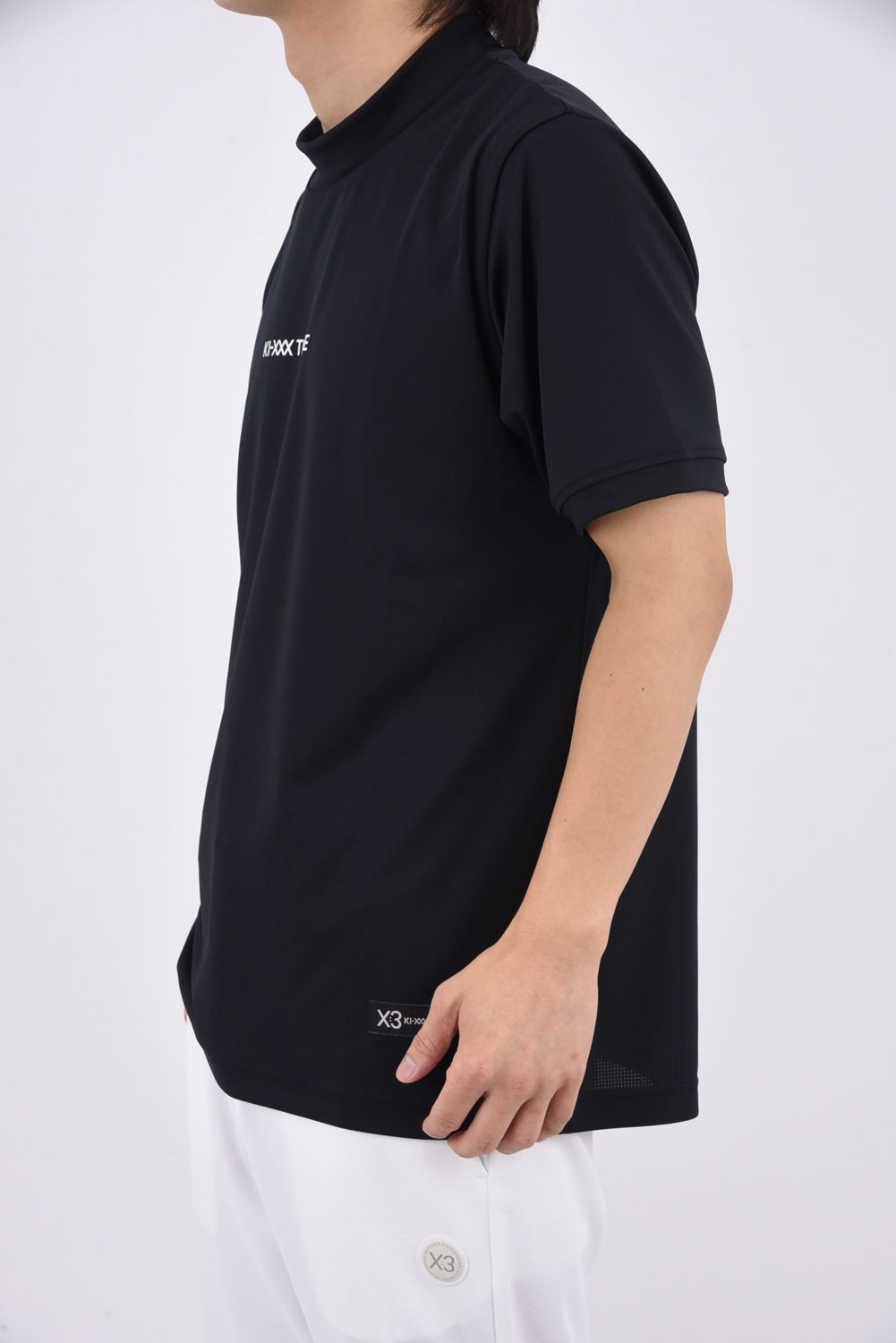 【26SS】 HYBRID MESH MOCK TEE / メッシュ モックネックTシャツ (ブラック)