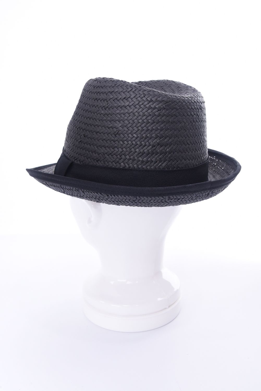 MS STRAW HAT / ペーパー素材 ブランドロゴ刺繍 ストローハット (ブラック)
