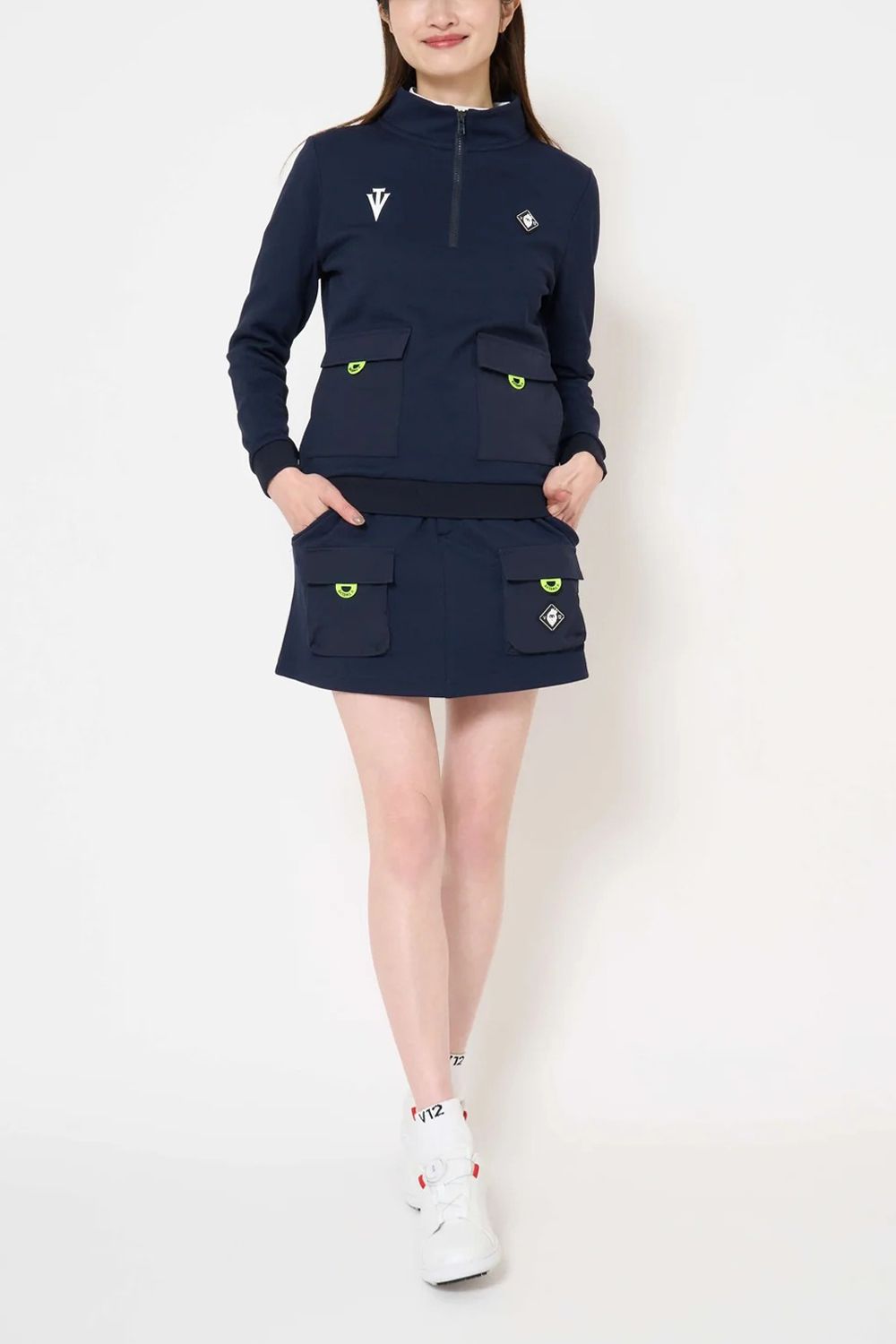 【26AW】 【レディース】 ARC TAG HZ JKT / シボ素材 ハーフジップ スウェット (ネイビー)