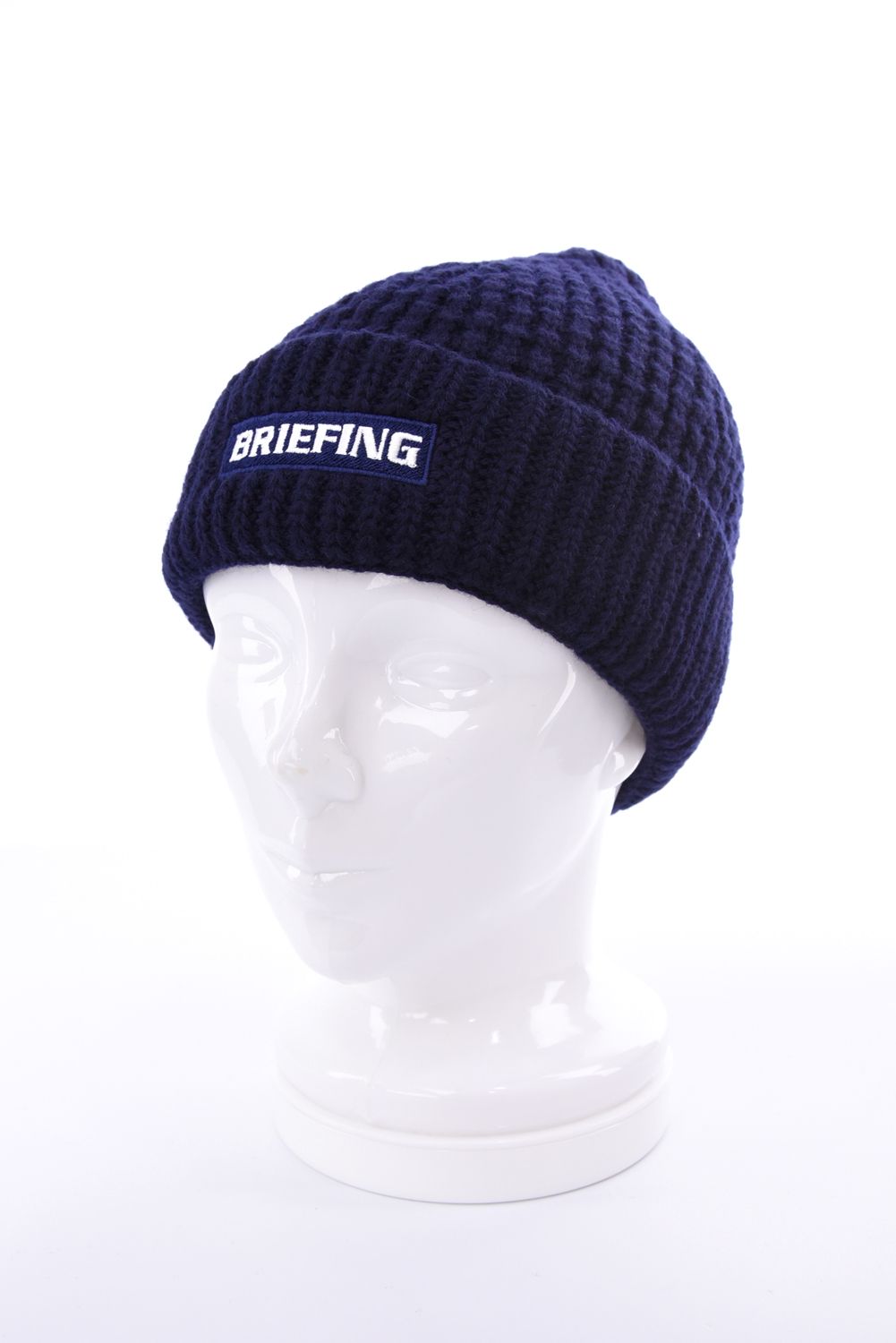 【26AW】 MEN’S WR WOOL KNIT BEANIE / ブランドロゴパッチ リブ編みニットビーニー (ネイビー)