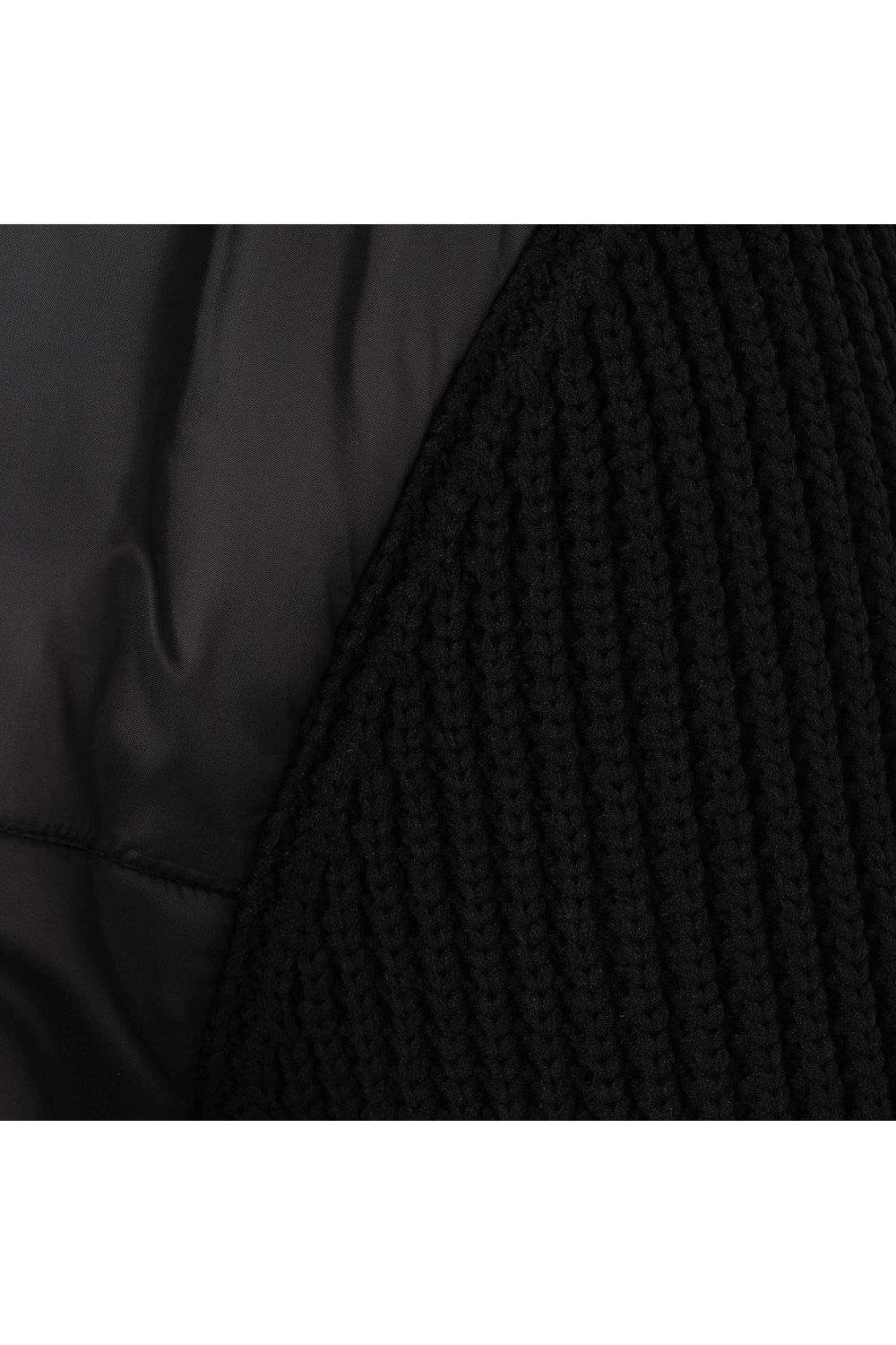 【26AW】 MEN'S WINDBLOCK RIB KNIT PARKA / 畦編みニット&キルティング ハイブリッド中綿パーカー (ブラック)