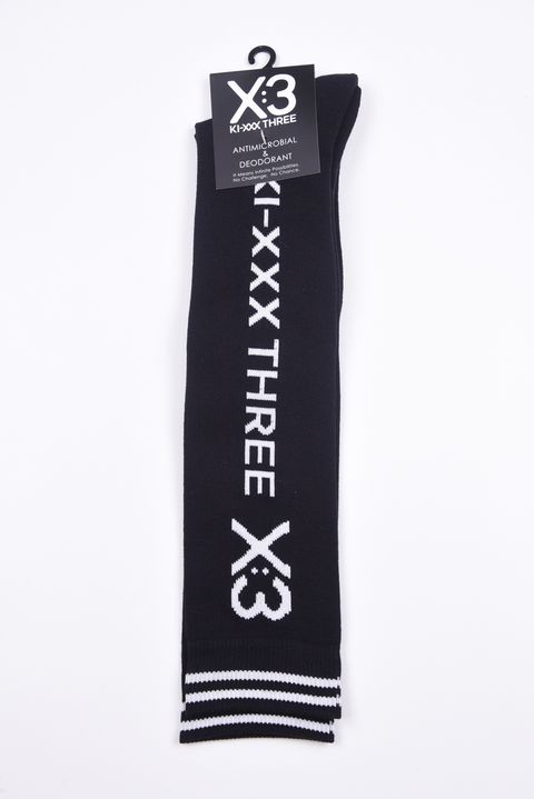 【レディース】 KNEE HI SOCKS / ブランドロゴ ニーハイソックス (ブラック)