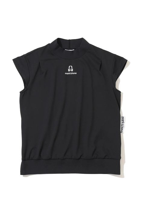 【26SS】【レディース】 GEMMA CRYSTAL MOCK / スワロフスキー キャップスリーブ モックネックTシャツ (ブラック)