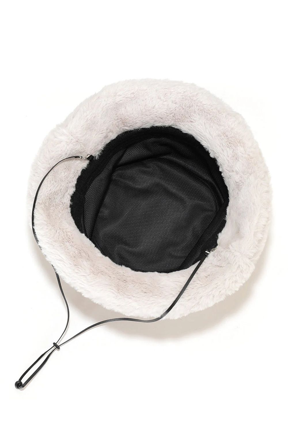 SPECTRA FAUX FUR BUCKET HAT / エコファー ラインストーン スカルワッペン バケットハット (ホワイト)