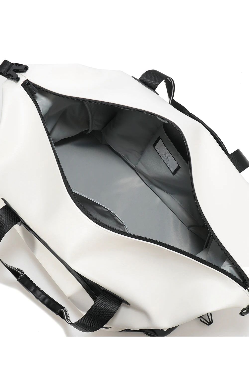 【26SS】【T-LINE】 VELOCITY TRAVEL DUFFLE BAG / モノトーン シンセティックレザー 2WAYボストンバッグ (ホワイト)