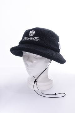 DISTORT GG BUCKET HAT / ボアフリース ドローコード付き バケットハット (ブラック)