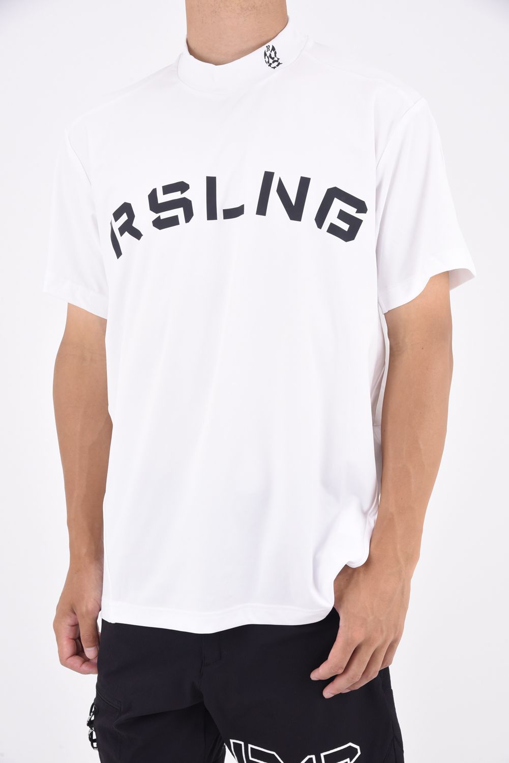 RUSSELUNO - S/S LOGO MOCKNECK SHIRT (SOLID) / ソリッドデザイン