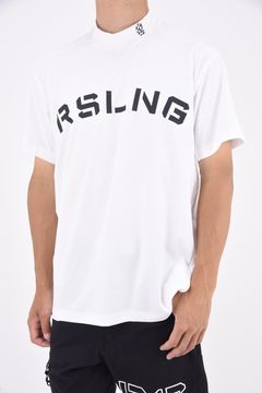 S/S LOGO MOCKNECK SHIRT (SOLID) / ソリッドデザイン ロゴプリント モックネック Tシャツ (ホワイト)