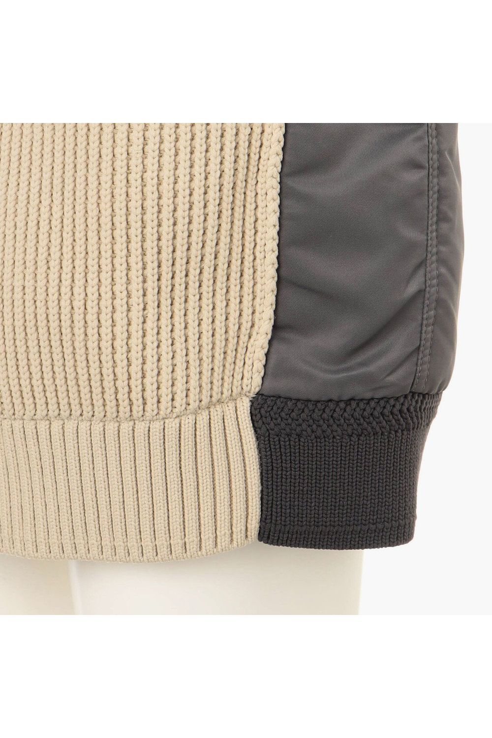 【26AW】【レディース】 WOMEN’S WINDBLOCK DOCKING RIB KNIT SKIRT / 畦編みニット&ナイロンツイル ハイブリッドニットスカート (ベージュ)