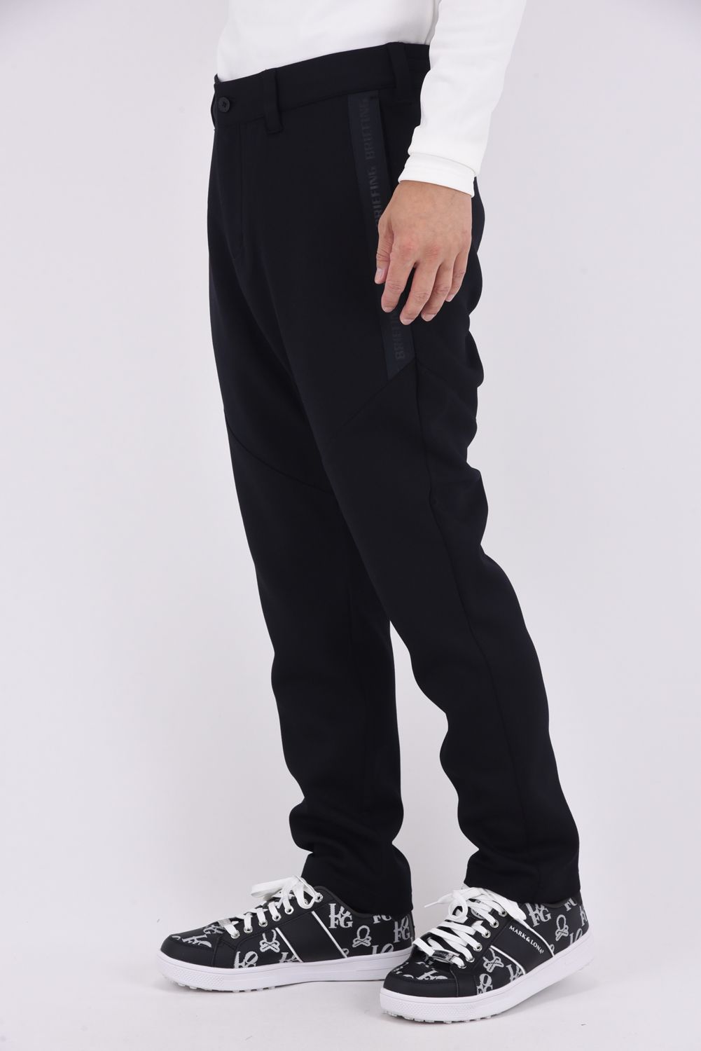 【25AW】 MEN'S WARM LOGO LINE SLIM PANTS / ダンボールニット ロゴ ライン スリムパンツ (ブラック)