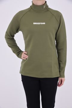 【レディース】【秋冬仕様】 WOMENS WARM LS HIGH NECK / ブランドロゴ ロングスリーブ ウォーム モックネックインナー (アーミーグリーン)