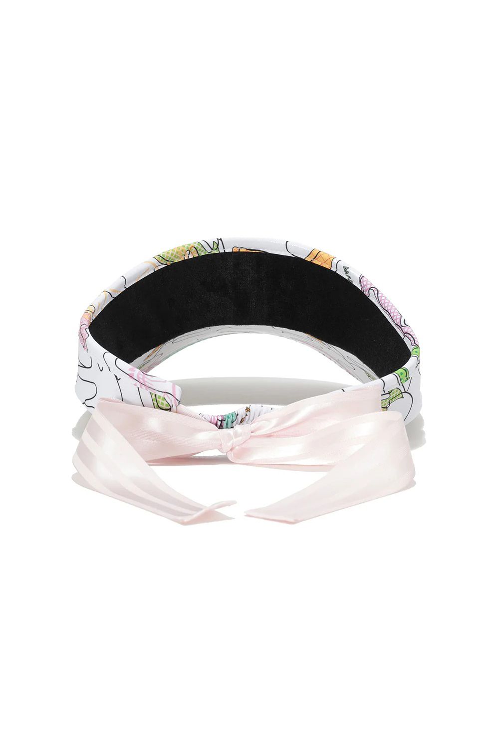 【26SS】【レディース】 AXON CAMO WIDE BRIM VISOR / カモフラージュプリント ラインストーンロゴ つば広リボンサンバイザー (ホワイト)