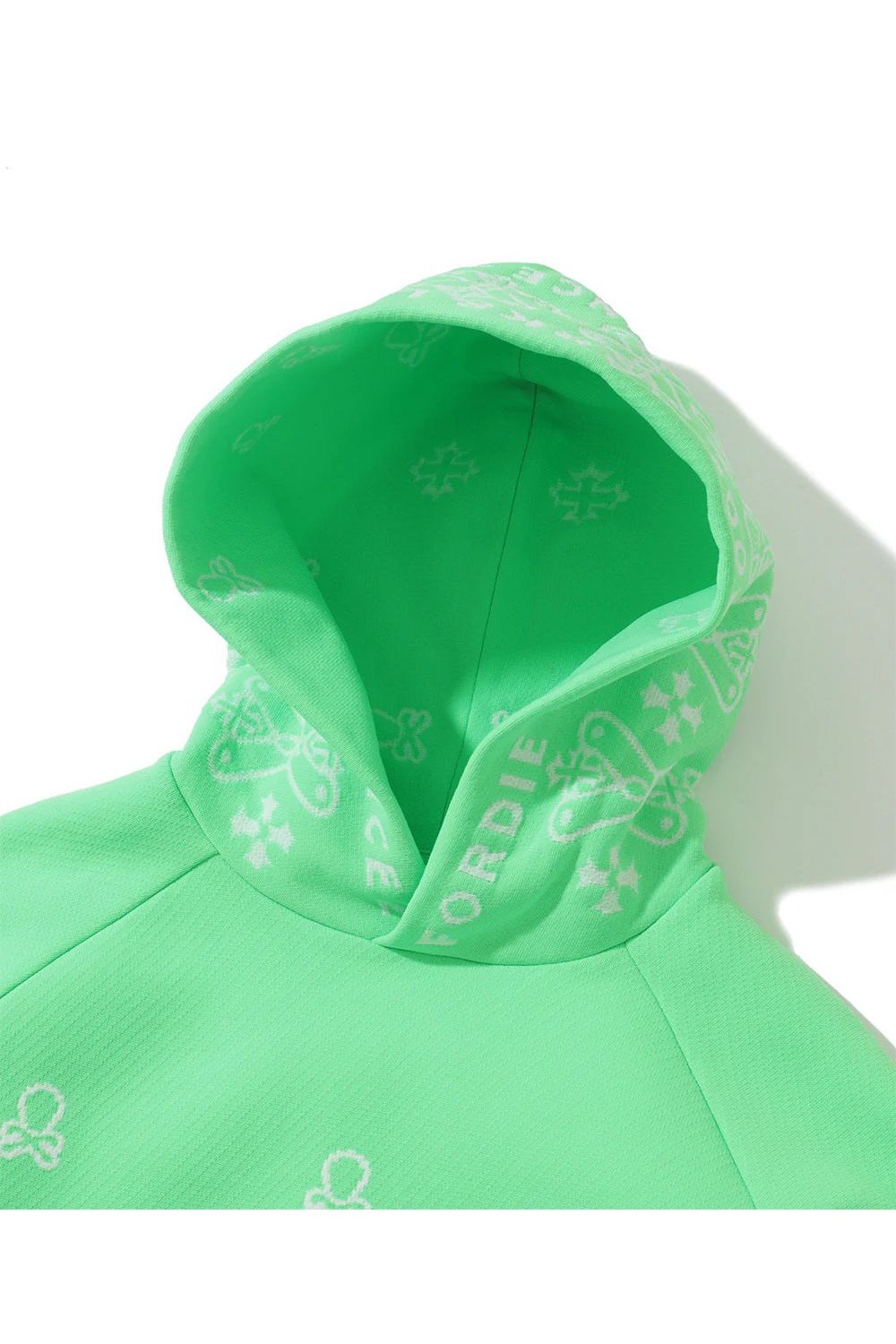 【2025AW 木村拓哉さん着用 VOL.3】 SVASTIKA POLY FLEX HOODIE / クロスモチーフ オリジナルジャカード ニットフーディー (グリーン)
