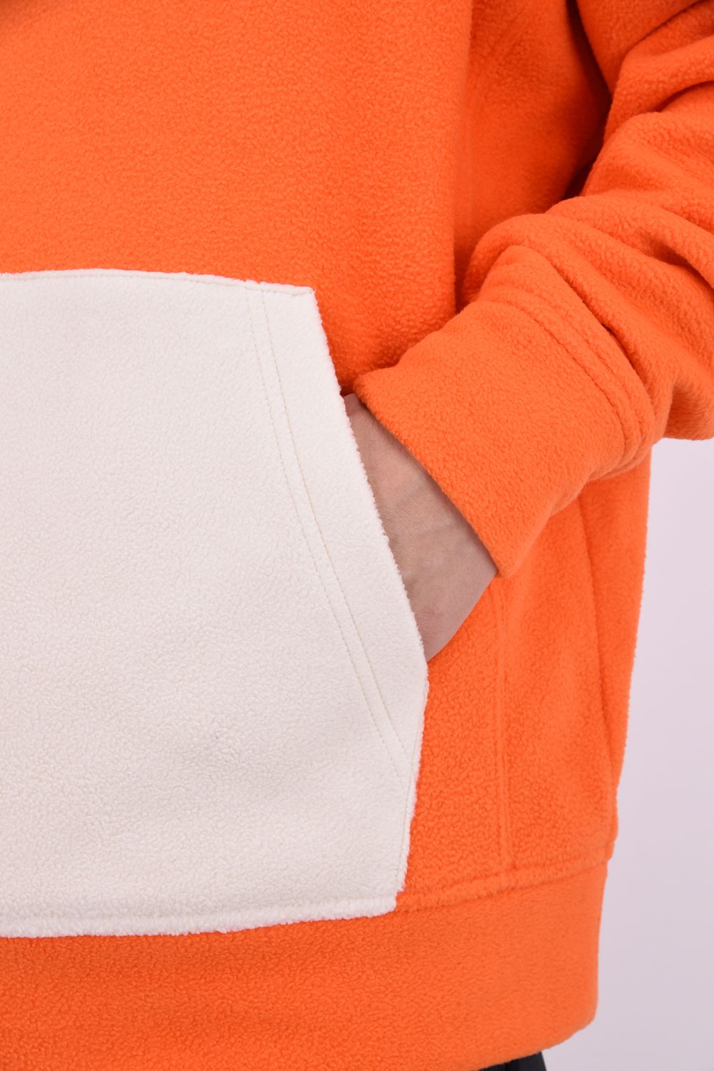 【26AW】 Fleece Hoodie / ツートーン フリースパーカー (オレンジ/ホワイト)