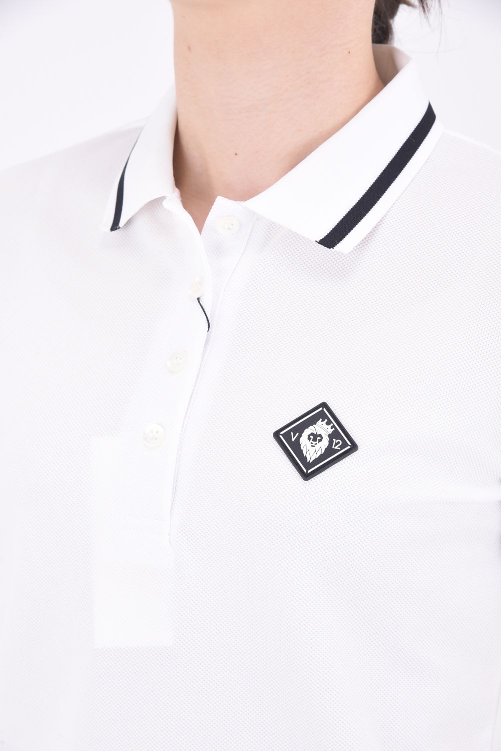 【レディース】 LIB OUT POLO / V12ロゴ フィールドセンサーカノコ ポロシャツ (ホワイト)