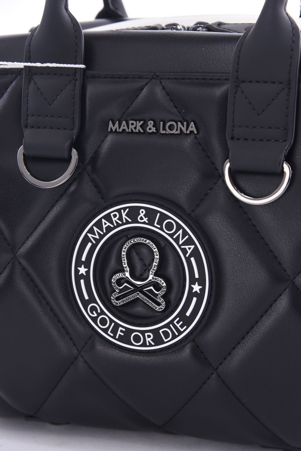 ETERNAL QUILTED BOX BAG / シンセティックレザー サークルスカル キルティング カートバッグ (ブラック)