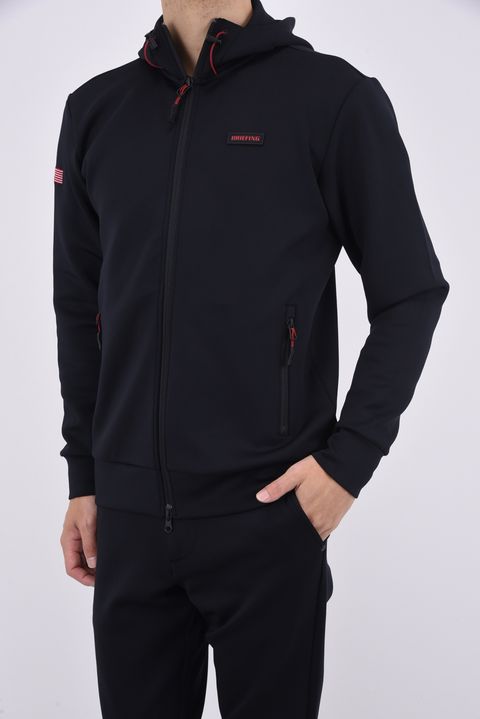 MENS 3D LOGO PARKA BBG241 / 3Dロゴ ストレッチジャージ ジップパーカー (ブラック)
